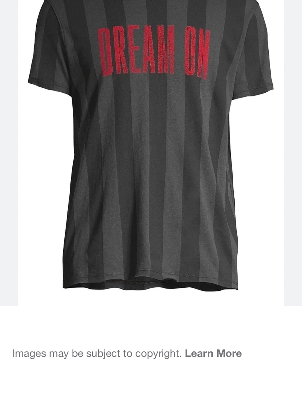 John Varvatos Black & Charcoal Striped Tee with Red AEROSMITH Print - Picture 5 of 8